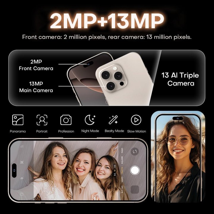 I16 Pro Max / PDQ6, 4GB+64GB, 6.58 inch Android 10 MTK6739 Quad Core, Network: 4G, Dual SIM, Plug:UK Plug(White)