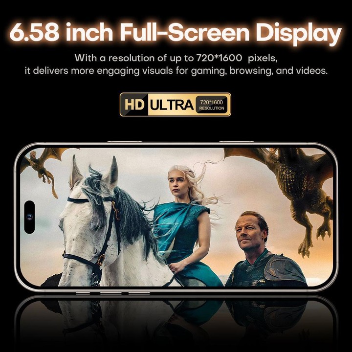 I16 Pro Max / PDQ6, 4GB+64GB, 6.58 inch Android 10 MTK6739 Quad Core, Network: 4G, Dual SIM, Plug:UK Plug(White)