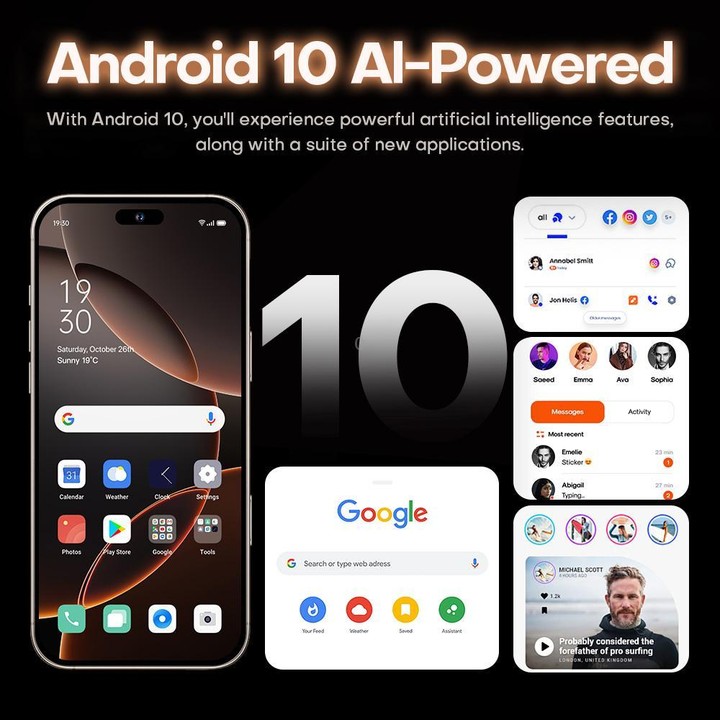 I16 Pro Max / PDQ6, 4GB+64GB, 6.58 inch Android 10 MTK6739 Quad Core, Network: 4G, Dual SIM, Plug:UK Plug(Gold)