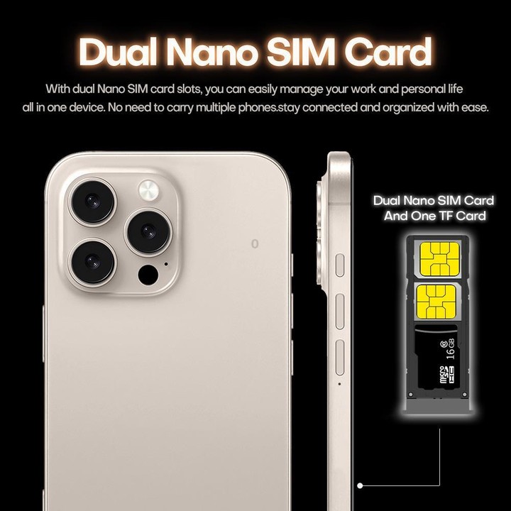 I16 Pro Max / PDQ6, 4GB+64GB, 6.58 inch Android 10 MTK6739 Quad Core, Network: 4G, Dual SIM, Plug:AU Plug(Gold)
