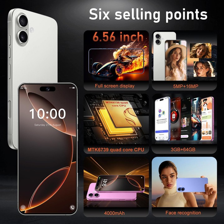 I16 Plus / RAi5, 3GB+64GB, 6.56 inch Android 10 MTK6739 Quad Core, Network: 4G, Dual SIM, Plug:UK Plug(Blue)