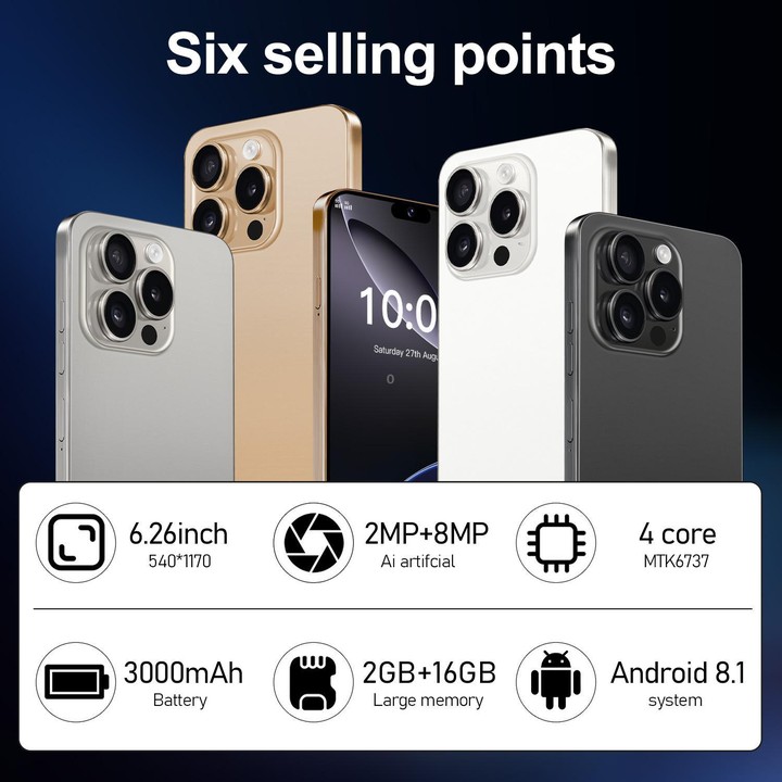 I16 Pro Max / ZPT93, 2GB+16GB, 6.26 inch Android 8.1 MTK6737 Quad Core, Network: 4G, Dual SIM, Plug:EU Plug(Black)
