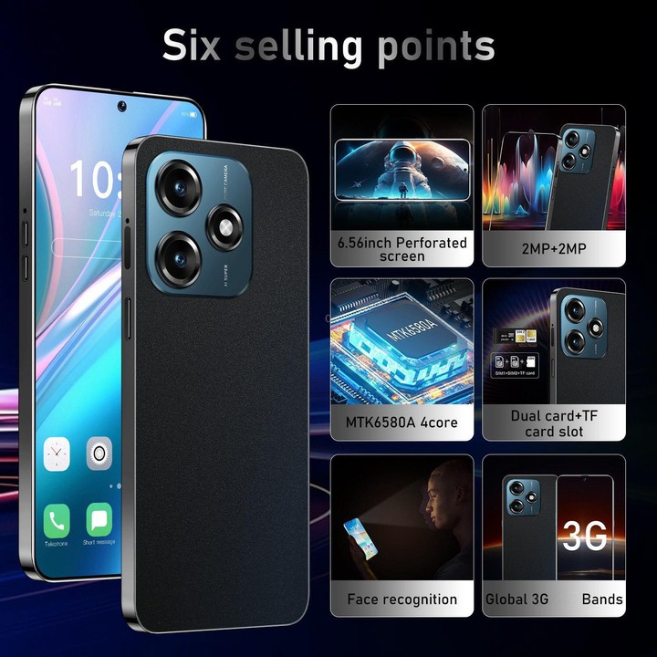 Note 14 / ZKU291, 2GB+16GB, 6.56 inch Android 8.1 MTK6580A Quad Core, Network: 3G, Dual SIM, Plug:US Plug(Black)