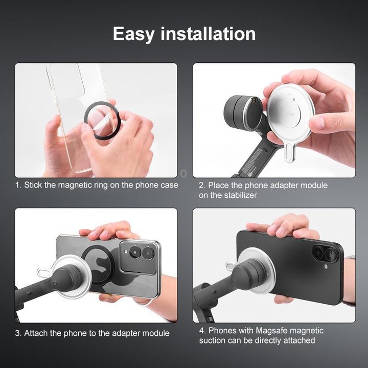 Magnetic MagSafe Adapter Phone Holder For DJI Osmo Mobile 6 / 7 / 7P(Silver)
