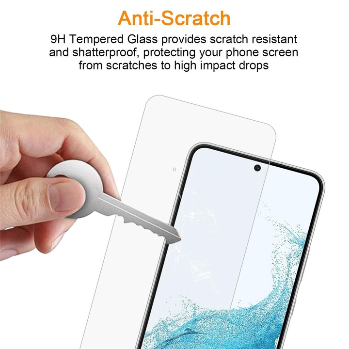 For Samsung Galaxy S22 5G 10pcs xDfind 0.18mm 9H 2.5D High Aluminum Tempered Glass Film, Support Fingerprint Unlocking