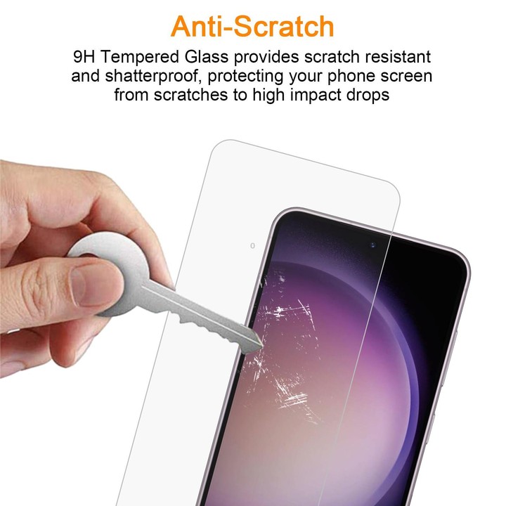 For Samsung Galaxy S23 5G 10pcs xDfind 0.18mm 9H 2.5D High Aluminum Tempered Glass Film, Support Fingerprint Unlocking