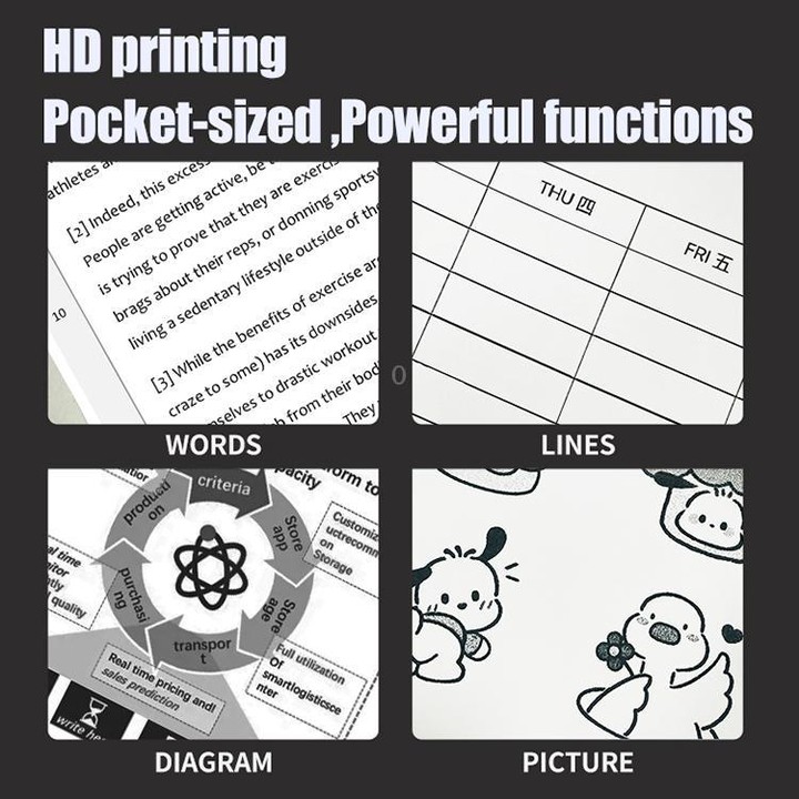 A401 Portable A4 Thermal Printer Educational Tattoo Printer(White)