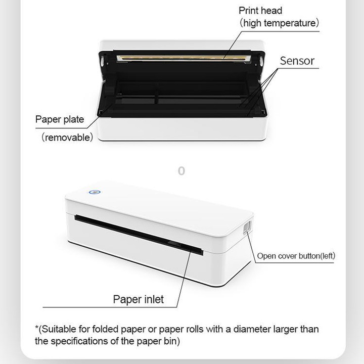 A401 Portable A4 Thermal Printer Educational Tattoo Printer(Black)