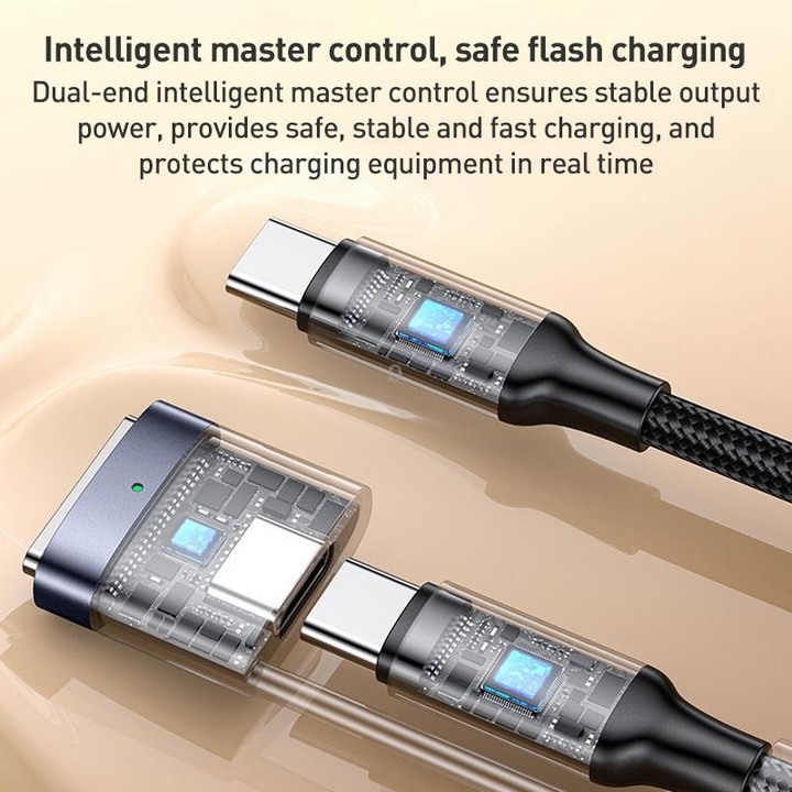 Yesido CA197 2 in 1 240W Type-C to Type-C and MagSafe 3 Magnetic Charging Data Cable, Length: 2m(Black)