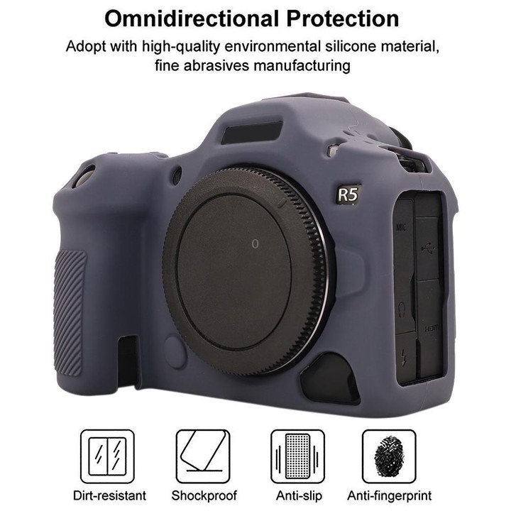 For Canon EOS R5 Mark II / R5II Glossy Soft Silicone Protective Case(Blue)