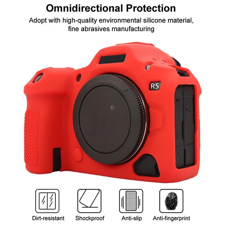 For Canon EOS R5 Mark II / R5II Glossy Soft Silicone Protective Case(Red)