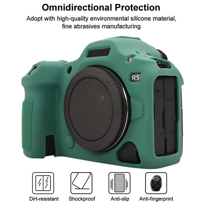 For Canon EOS R5 Mark II / R5II Glossy Soft Silicone Protective Case(Green)
