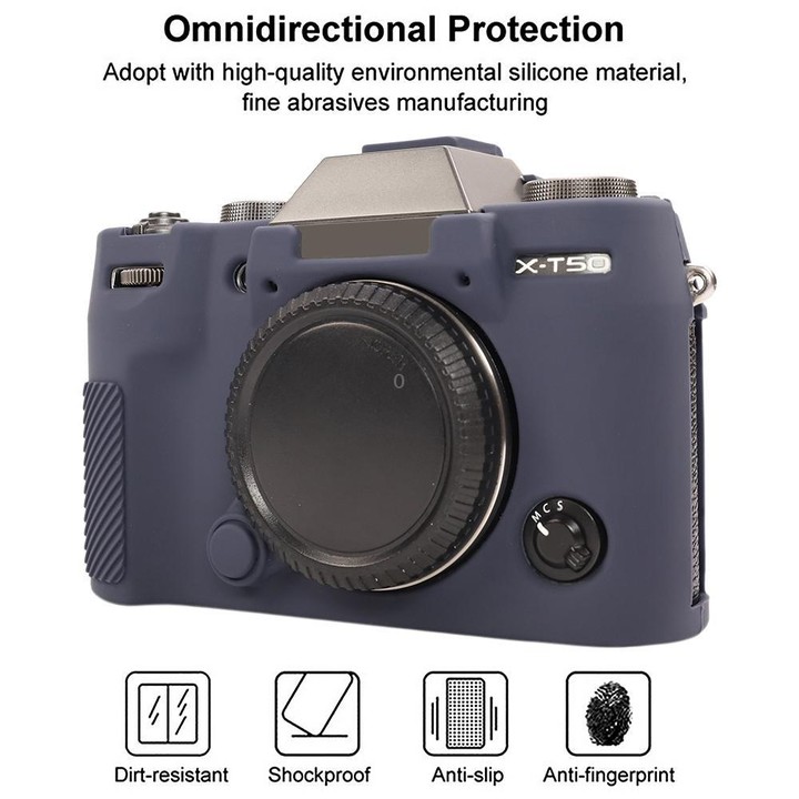 For FUJIFILM X-T50 Glossy Soft Silicone Protective Case(Blue)