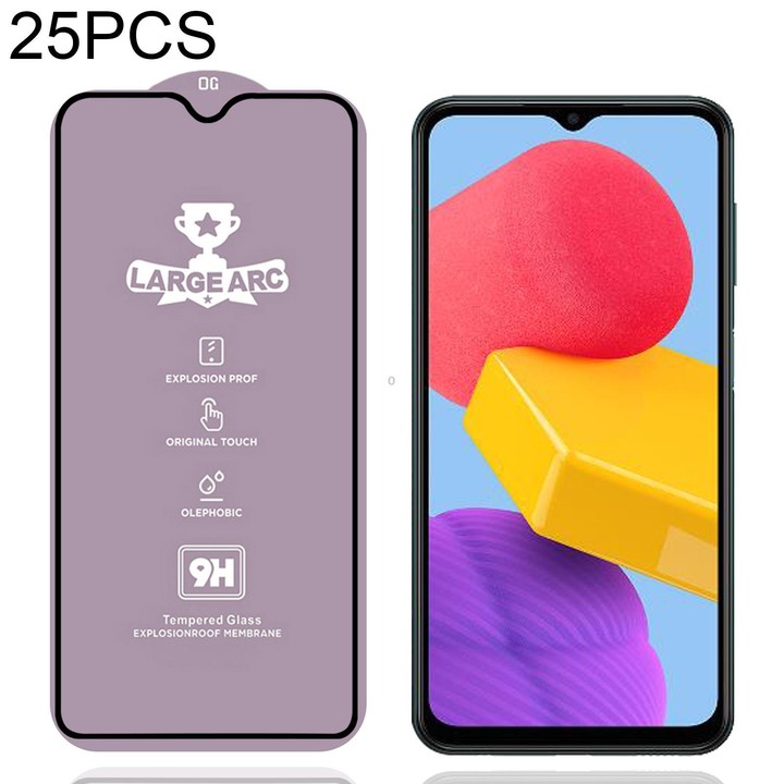 For Samsung Galaxy M13 4G 25pcs 9H 0.4mm High Aluminum Large Arc Tempered Glass Film