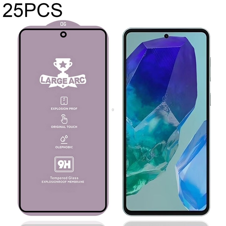 For Samsung Galaxy M55s 5G 25pcs 9H 0.4mm High Aluminum Large Arc Tempered Glass Film
