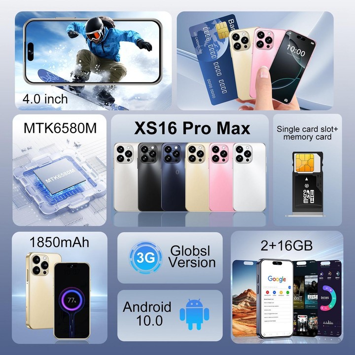 XS16 Pro Max / THM9, 2GB+16GB, 4.0 inch Android 10 MTK6580M Quad Core, Network: 3G, Dual SIM(Black)