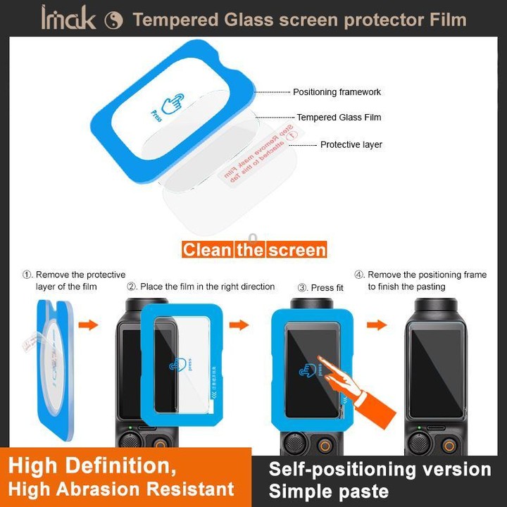 For GoPro HERO12 Black imak Tempered Glass Film with Camera Lens Film, Self-positioning Version