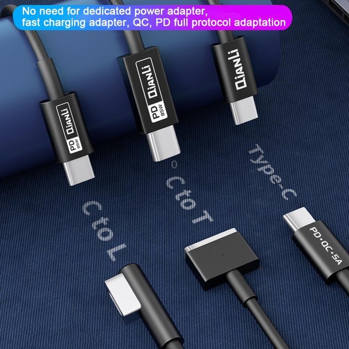 QianLi Adaptive Notebook Power Cable, Interface:T Head to Type-C