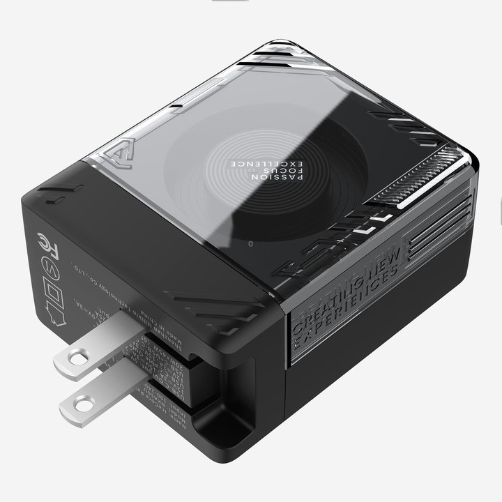 Nillkin IceCore Retractable 65W GaN Fast Charger with Type-C / USB-C Cable, US Plug(Black)