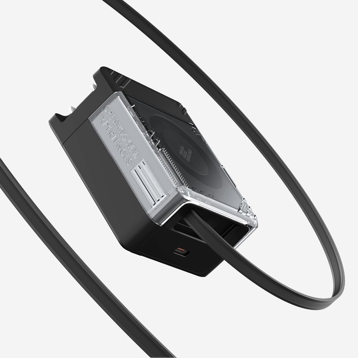 Nillkin IceCore Retractable 65W GaN Fast Charger with Type-C / USB-C Cable, US Plug(Black)
