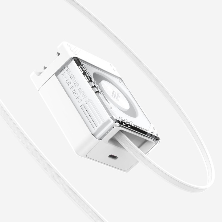 Nillkin IceCore Retractable 65W GaN Fast Charger with Type-C / USB-C Cable, US Plug(White)
