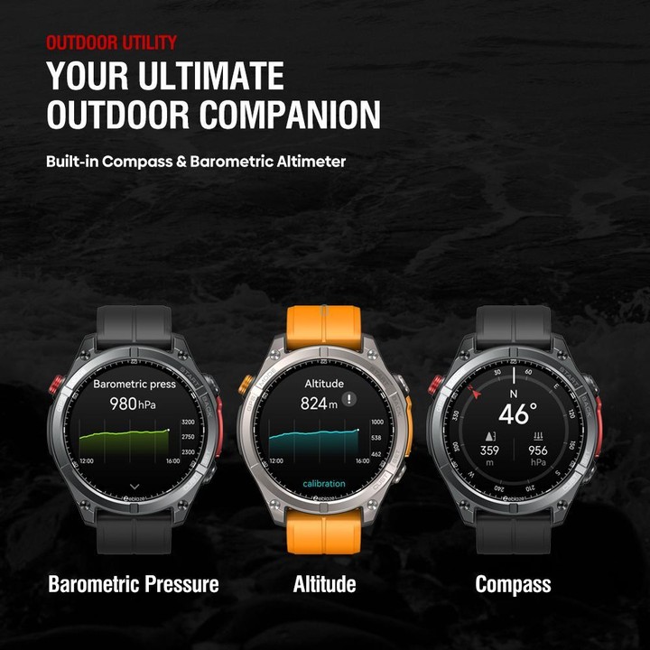 Zeblaze Stratos 4 Rugged Outdoor GPS Smart Watch 1.43 inch Screen 5 ATM & IP69K(Orange)