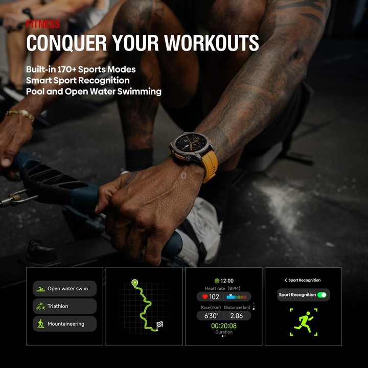 Zeblaze Stratos 4 Rugged Outdoor GPS Smart Watch 1.43 inch Screen 5 ATM & IP69K(Orange)