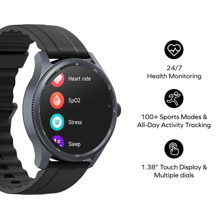 MOMAX SW2S 1.38 inch Screen IP68 Waterproof Smart Sports Watch(Black)