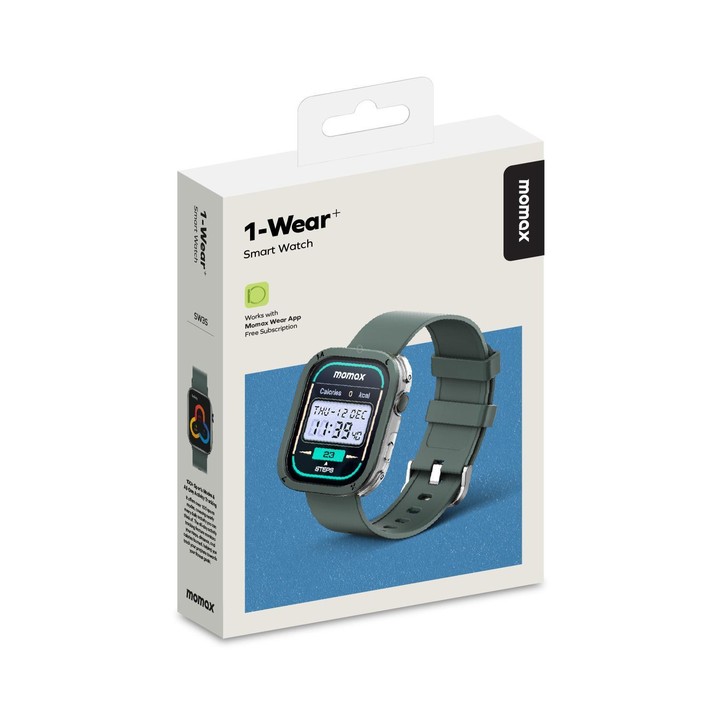 MOMAX SW3S 1.99 inch Screen 3ATM Waterproof Smart Sports Watch(Green)