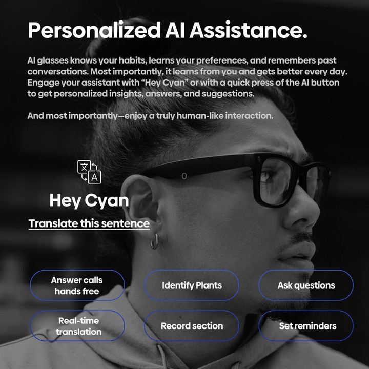 Zeblaze Eyewear AI Shooting Glasses Open-ear Audio AI Assistance(Transparent Lenses)