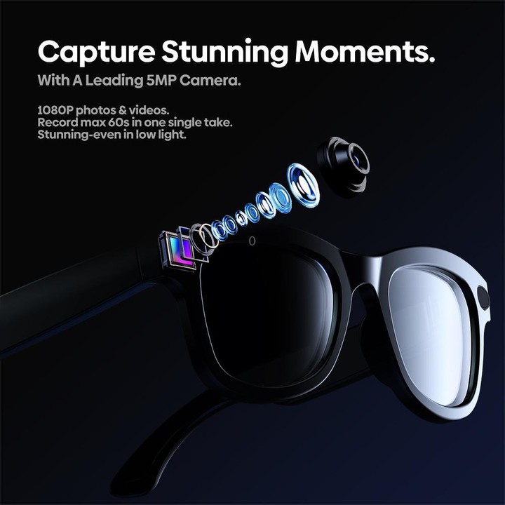 Zeblaze Eyewear AI Shooting Glasses Open-ear Audio AI Assistance(Transparent Lenses)