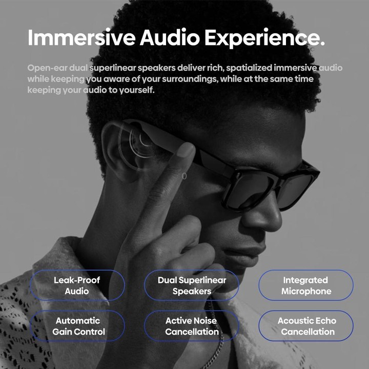 Zeblaze Eyewear AI Shooting Glasses Open-ear Audio AI Assistance(Transparent Lenses)