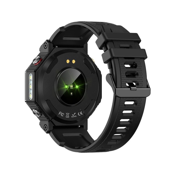 KC91 1.39 inch IPS Screen 3ATM Outdoor GPS Smart Watch with Flashlight(Black)