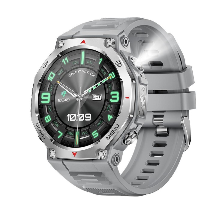 KT85 1.43 inch Screen 5ATM Outdoor Sports Smart Watch with Strong Flashlight(Grey)