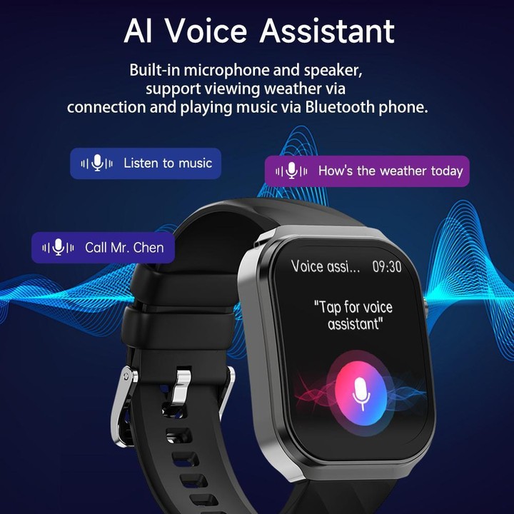 U13 2.2 inch IPS Curved Screen Smart Watch Supports BT Call(Black)