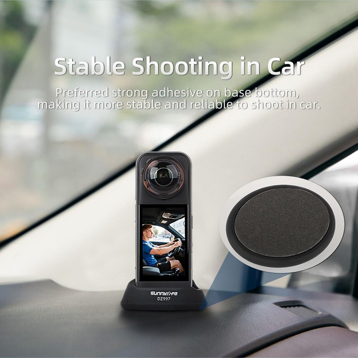 For Insta360 X5 / X4 Sunnylife Silicone Stand Base Car Base(Black)