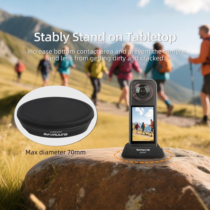 For Insta360 X5 / X4 Sunnylife Silicone Stand Base Tabletop Base(Black)