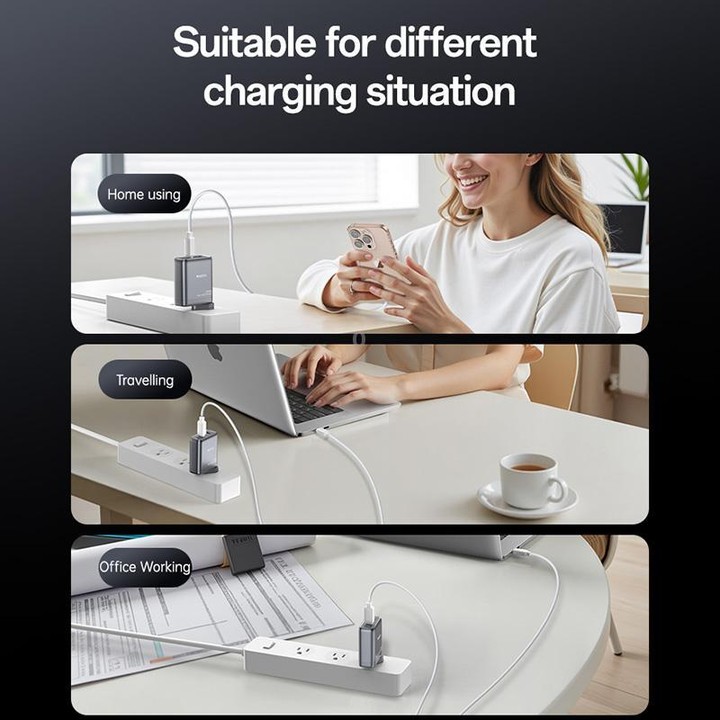 Yesido YC143 140W 4 Ports GaN Fast Charging Charger, 3 x USB-C / Type-C, 1 x USB-A(US Plug)