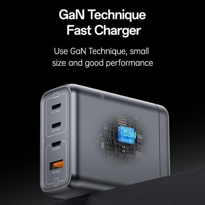 Yesido YC143 140W 4 Ports GaN Fast Charging Charger, 3 x USB-C / Type-C, 1 x USB-A(US Plug)