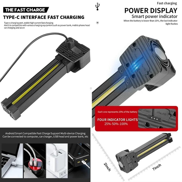 A55 LED Multifunctional Folding Working Light(Black)