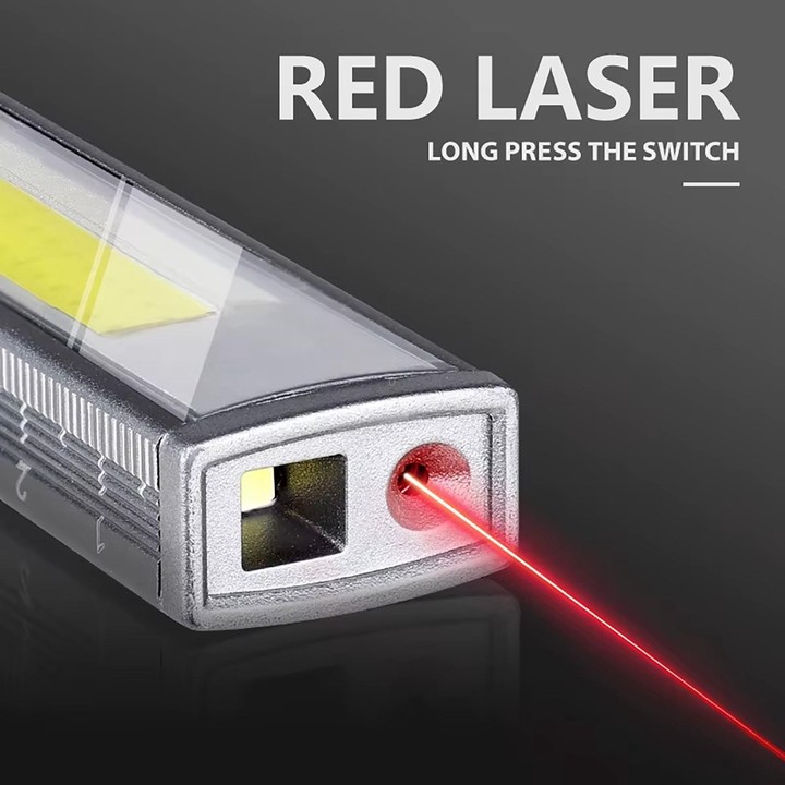 DXC-512 Multifunctional Pen Lamp Work Flashlight with Red Laser Light(Silver)