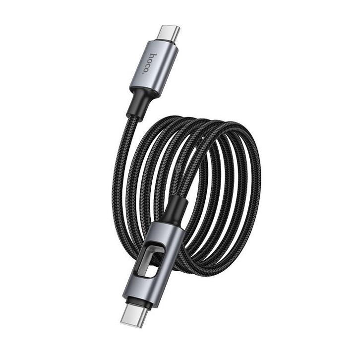 hoco U144 Colorful LED 60W Type-C to Type-C Fast Charging Data Cable, Length: 1.2m(Gold)