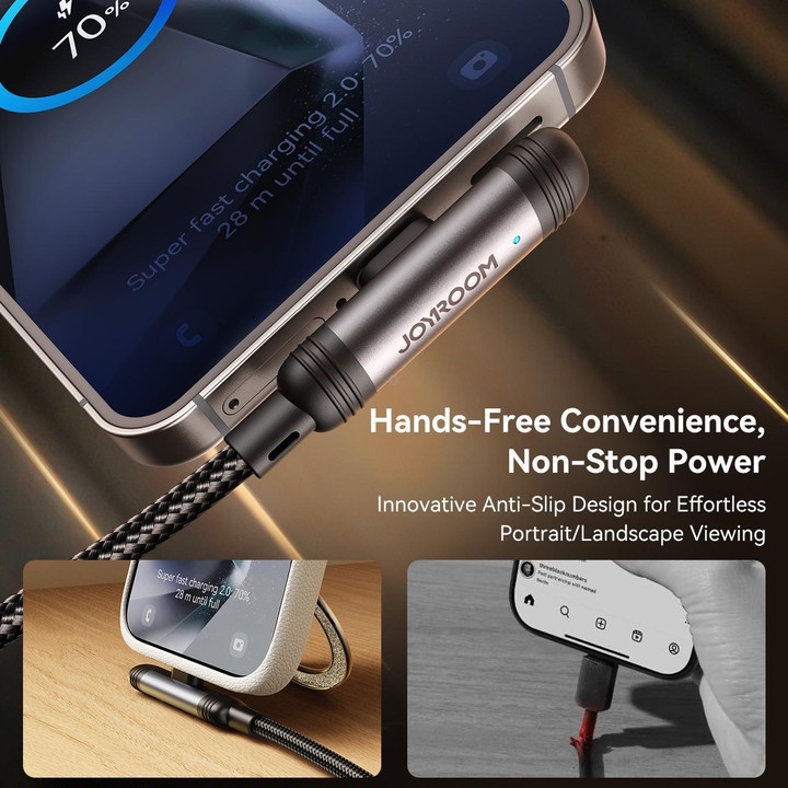 JOYROOM S-A56 EnjoyX Series 60W Type-C to Type-C 90 Degree Fast Charging Data Cable, Length:1.2m(Black)