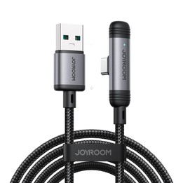 JOYROOM S-A56 EnjoyX Series 3A USB to Type-C 90 Degree Fast Charging Data Cable, Length:1.2m(Black)