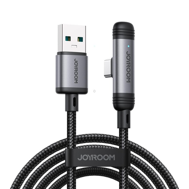 JOYROOM S-A56 EnjoyX Series 3A USB to Type-C 90 Degree Fast Charging Data Cable, Length:1.2m(Black)