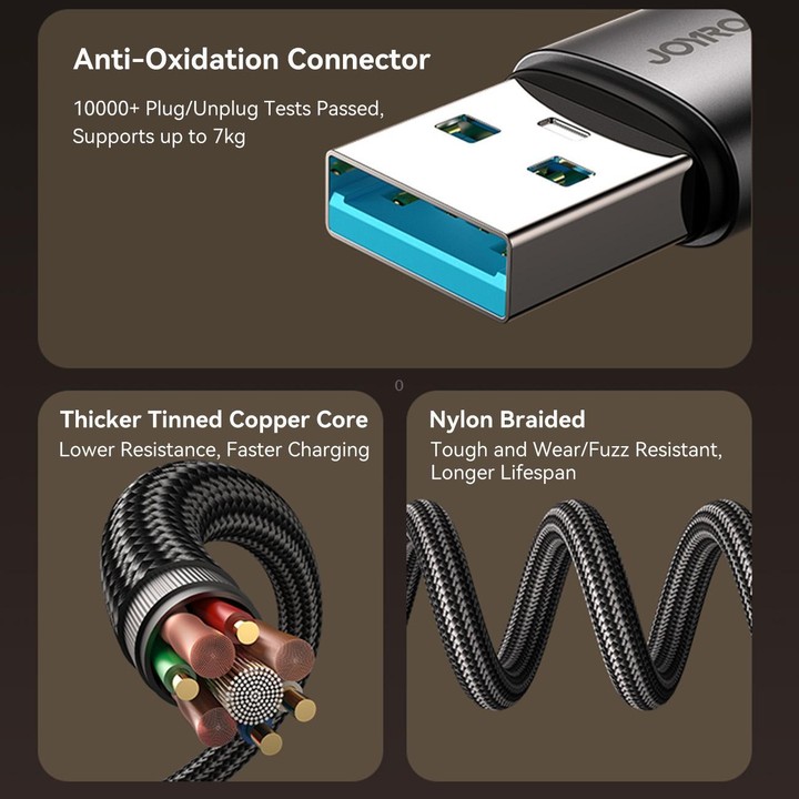 JOYROOM S-A56 EnjoyX Series 3A USB to Type-C 90 Degree Fast Charging Data Cable, Length:1.2m(Black)