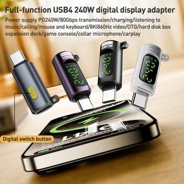 240W Type-C to Type-C Digital Display Adapter with Switch(Black)