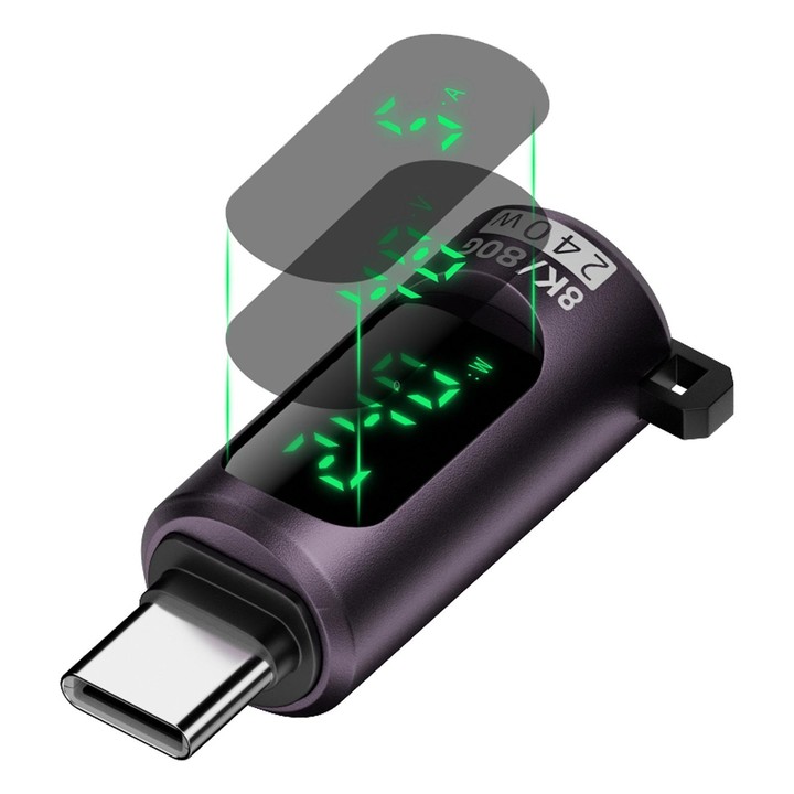 240W Type-C to Type-C Digital Display Adapter with Switch(Grey Purple)