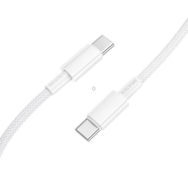 BOROFONE BX117 1m 60W Type-C to Type-C Source Charging Data Cable(White)