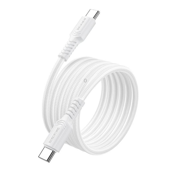 BOROFONE BX116 1m 60W Type-C to Type-C Certain Charging Data Cable(White)